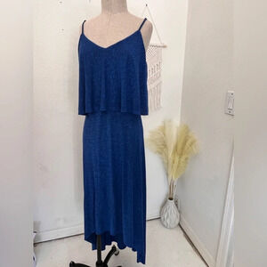 Mossimo Blue high low maxi dress size large